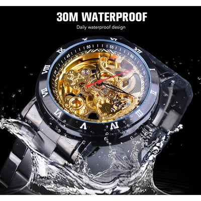 Diamond Mechanical Wrist Watch Mens