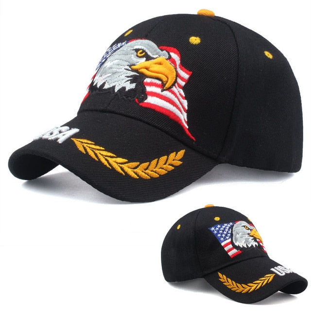USA Flag Embroidered Cap - Hellopenguins